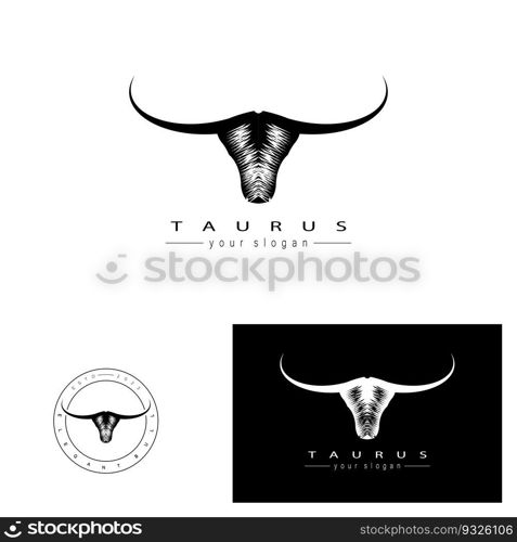 Bull head horn red logo animal 