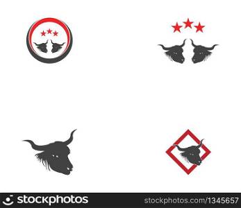 Bull head icon logo vector