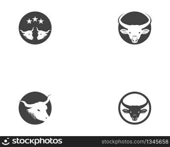 Bull head icon logo vector