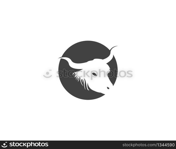 Bull head icon logo vector illustration