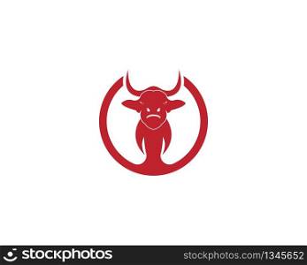 Bull head icon logo vector illustration