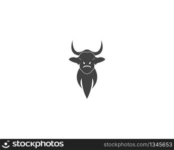 Bull head icon logo vector illustration