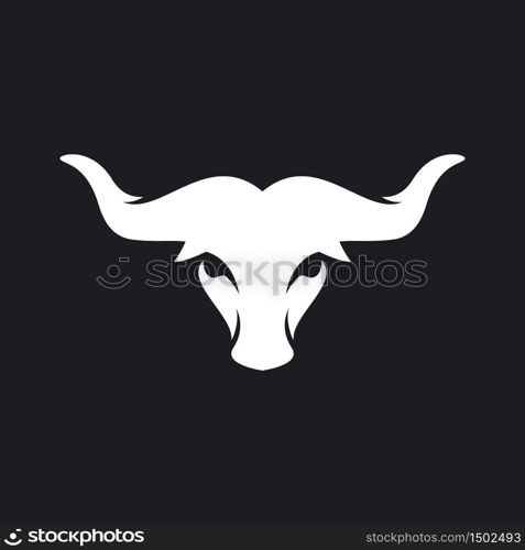 Bull head logo vector icon illustration