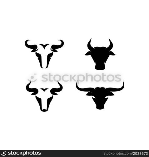 Bull head logo vector icon illustration design