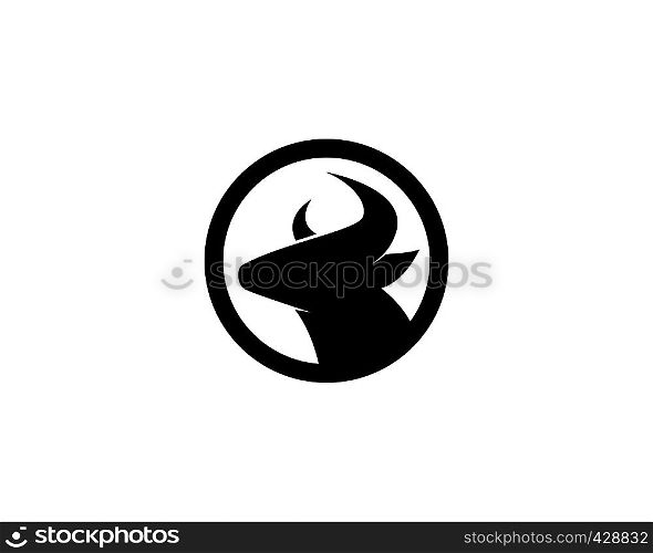 Bull head logo vector icon illustration design