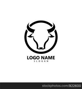 Bull head logo vector icon illustration design