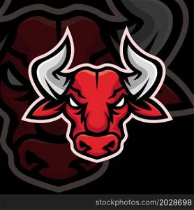 bull head mascot logo vector design template for web and branding