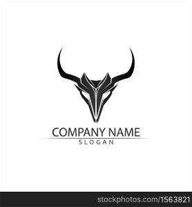 Bull horn and buffalo logo and symbols template icons app