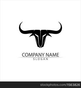 Bull horn and buffalo logo and symbols template icons app