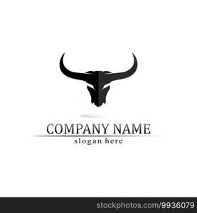 Bull horn and buffalo logo and symbols template icons app