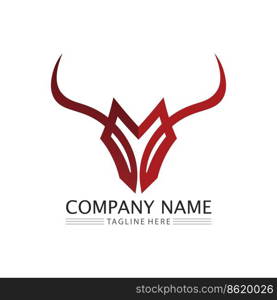 Bull horn logo and symbol template vector icons app