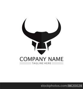 Bull horn logo and symbol template vector icons app