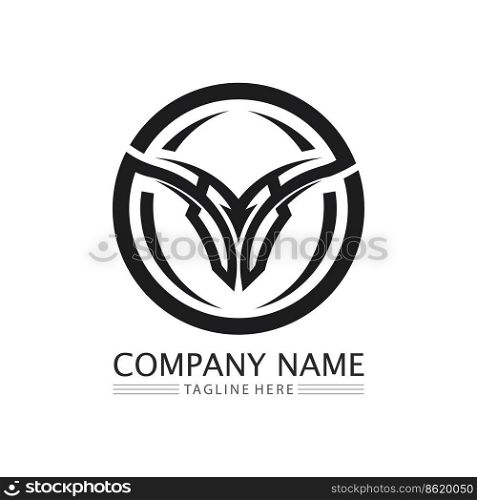 Bull horn logo and symbol template vector icons app