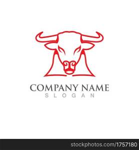 Bull horn logo and symbol vector template design