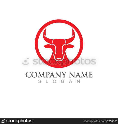 Bull horn logo and symbol vector template design