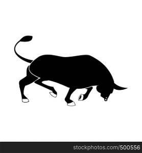Bull icon in simple style isolated on white background. Bull icon, simple style