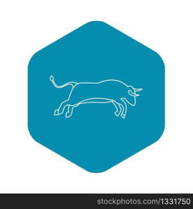 Bull icon. Outline illustration of bull vector icon for web. Bull icon, outline style