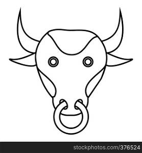 Bull icon. Outline illustration of bull vector icon for web. Bull icon, outline style