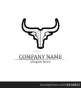 Bull logo and cow animal, logo and vector horn and buffalo logo and symbols template icons app