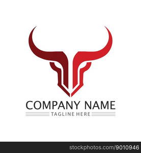 Bull logo and horn symbols cow vector template icons app