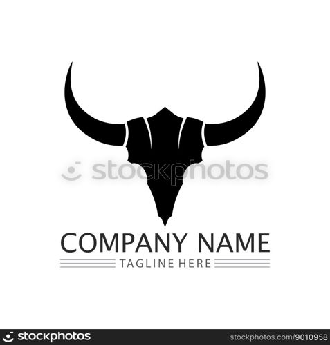 Bull logo and horn symbols cow vector template icons app