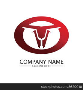 Bull logo and symbols vector template icons app