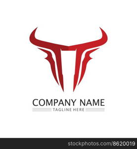 Bull logo and symbols vector template icons app