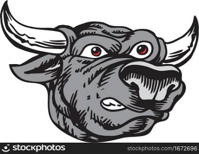 Bull Mascot Head Vector Illustration