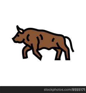 bull motion angry color icon vector. bull motion angry sign. isolated symbol illustration. bull motion angry color icon vector illustration