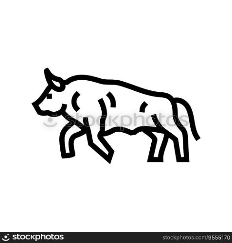 bull motion angry line icon vector. bull motion angry sign. isolated contour symbol black illustration. bull motion angry line icon vector illustration