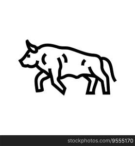 bull motion angry line icon vector. bull motion angry sign. isolated contour symbol black illustration. bull motion angry line icon vector illustration