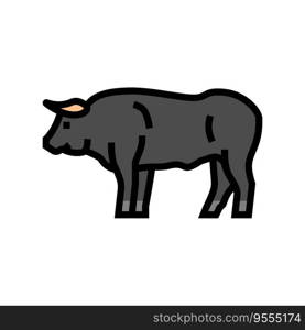 bull standing animal color icon vector. bull standing animal sign. isolated symbol illustration. bull standing animal color icon vector illustration