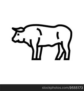 bull standing animal line icon vector. bull standing animal sign. isolated contour symbol black illustration. bull standing animal line icon vector illustration