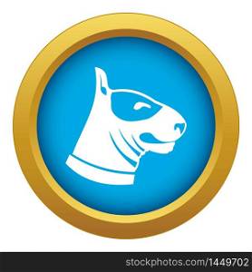 Bull terrier dog icon blue vector isolated on white background for any design. Bull terrier dog icon blue vector isolated