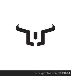 Bull vector icon illustration design template