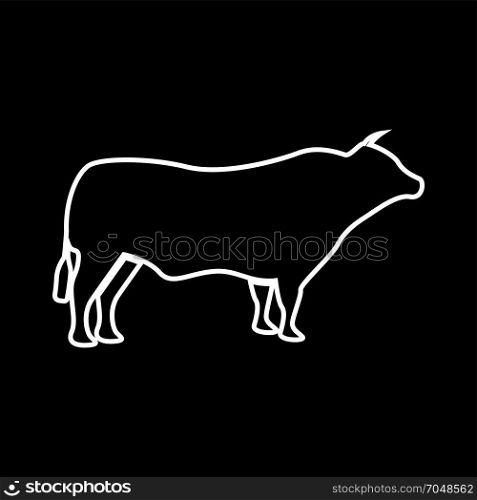 Bull white icon .