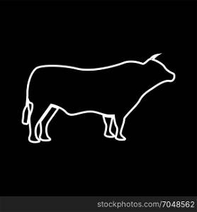 Bull white icon .