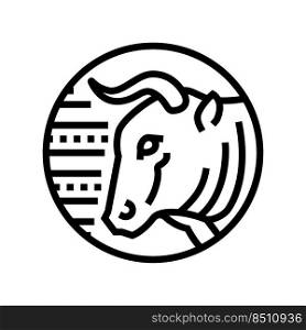 bull zodiac line icon vector. bull zodiac sign. isolated contour symbol black illustration. bull zodiac line icon vector illustration