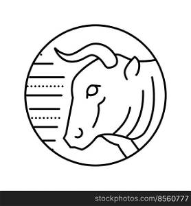 bull zodiac line icon vector. bull zodiac sign. isolated contour symbol black illustration. bull zodiac line icon vector illustration