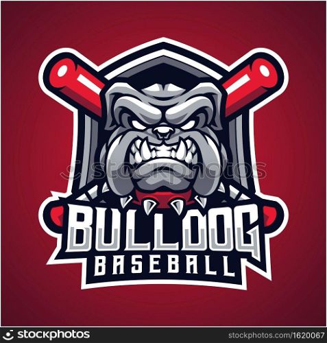 Bulldog baseball esport mascot logo