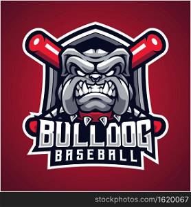 Bulldog baseball esport mascot logo
