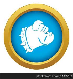 Bulldog dog icon blue vector isolated on white background for any design. Bulldog dog icon blue vector isolated