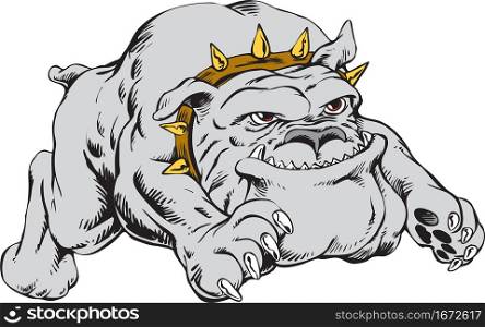 Bulldog Mascot Attack Vector Illustration