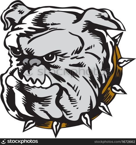 Bulldog Mascot Head Tough Vector Illustration