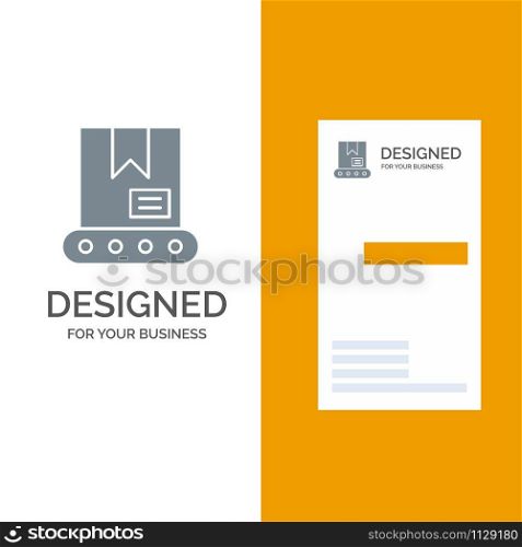 Bulldozer, Construction, Crane Grey Logo Design and Business Card Template