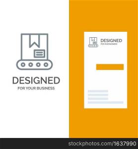 Bulldozer, Construction, Crane Grey Logo Design and Business Card Template
