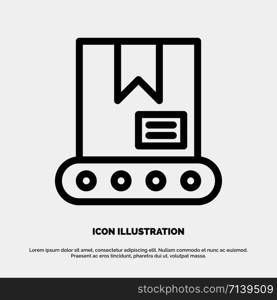 Bulldozer, Construction, Crane Line Icon Vector