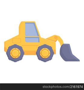 Bulldozer icon cartoon vector. Mine excavator. Work mining. Bulldozer icon cartoon vector. Mine excavator