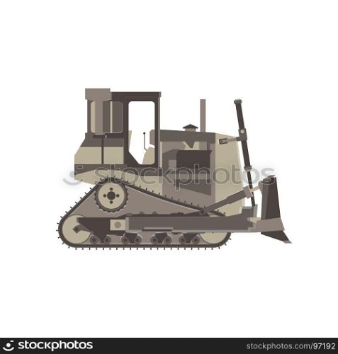 Bulldozer icon construction vector tractor equipment isolated building illustration design truck digger