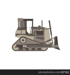Bulldozer icon construction vector tractor equipment isolated building illustration design truck digger